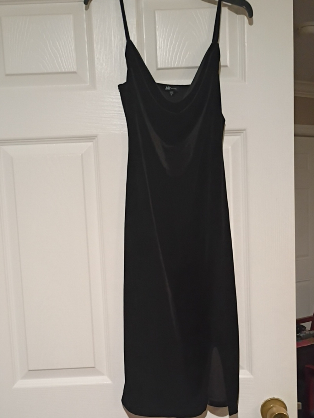 Black Slip Dress with Cowl Neck -